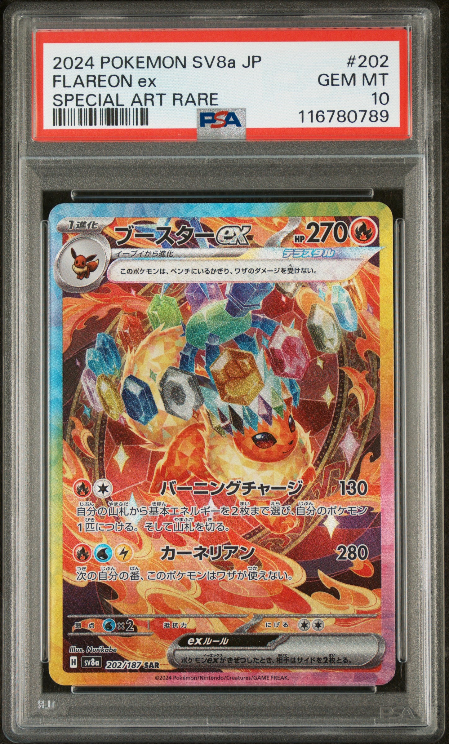 2024 ポケモン SV8a フレアオンex ブースター　5枚セット　PSA10 2024 POKEMON JAPANESE SV8a-TERASTAL FEST ex #202 FLAREON ex