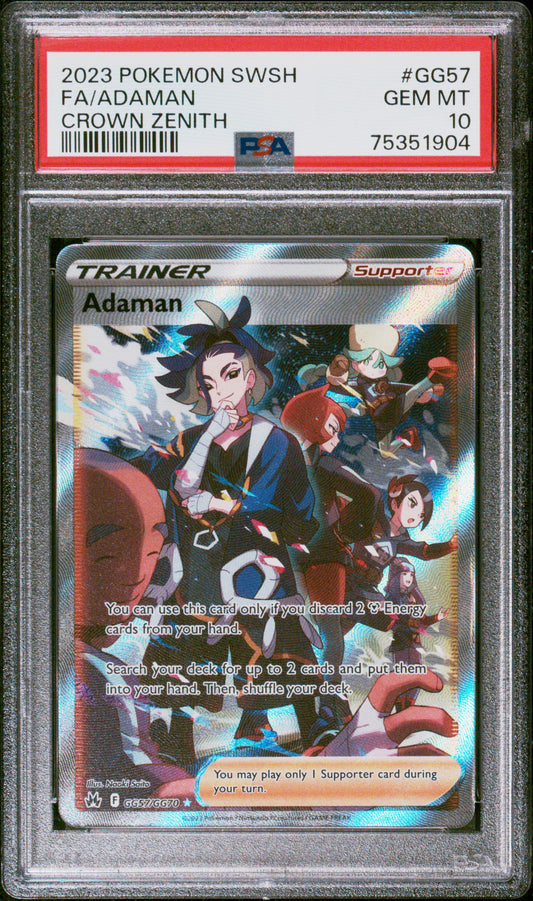 2023 POKEMON SWORD AND SHIELD CROWN ZENITH #GG57 FA/ADAMAN CROWN ZENITH PSA 10 75351904