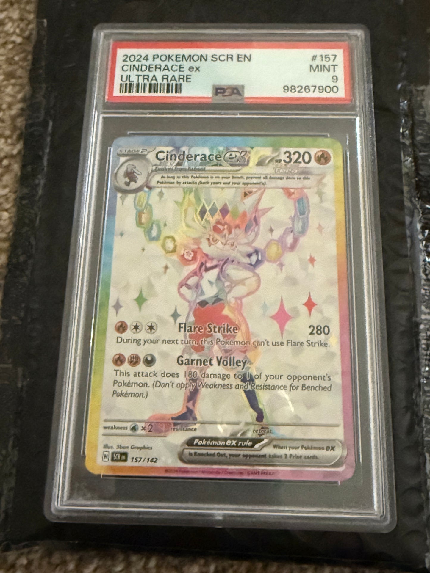 2024 POKEMON SCR EN-STELLAR CROWN ULTRA RARE #157 CINDERACE EX PSA 9