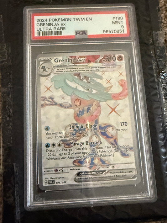 2024 POKEMON TWM EN-TWILIGHT MASQUERADE ULTRA RARE #198 GRENINJA EX PSA 9