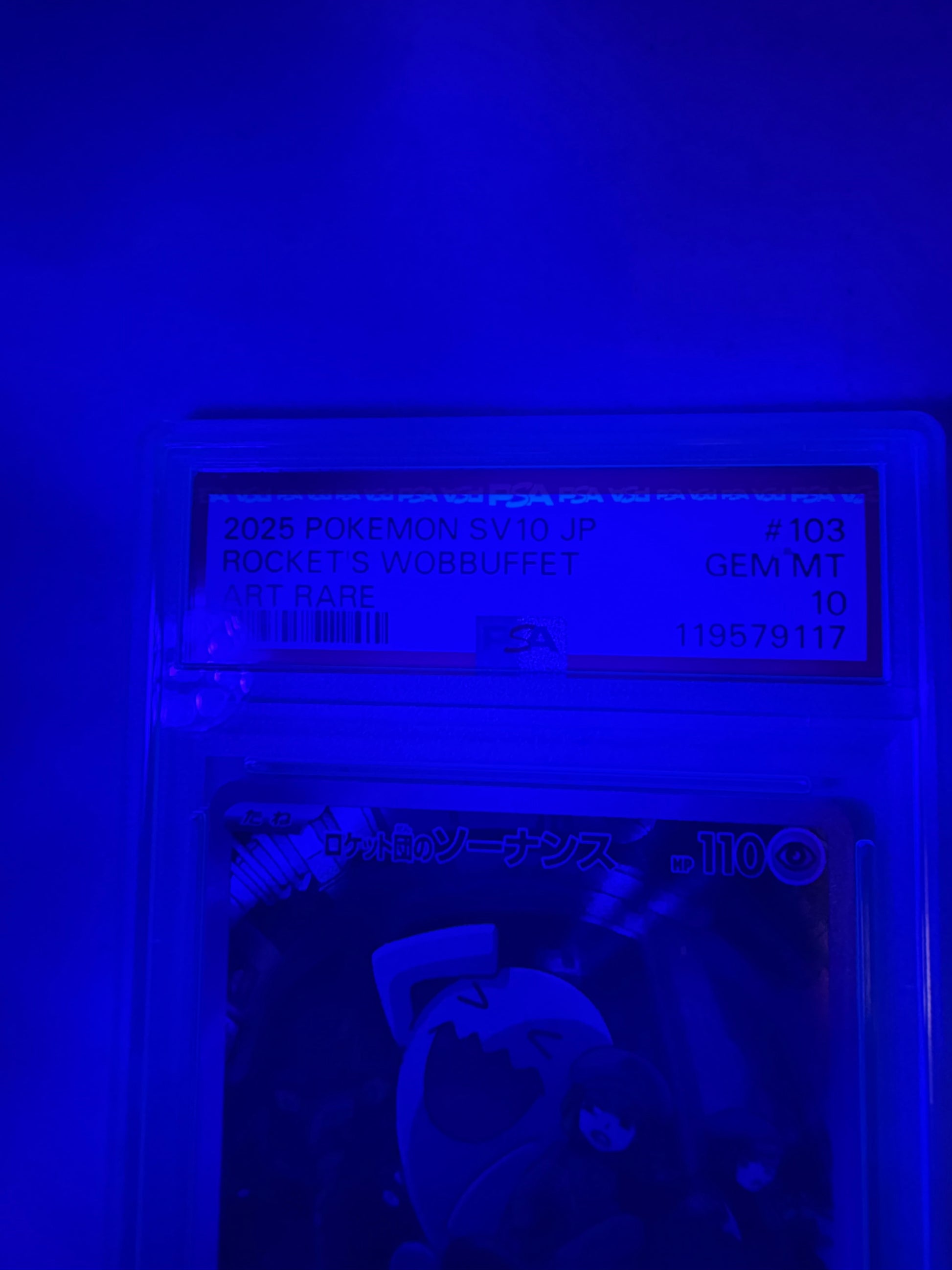 blacklight 2025 POKEMON JAPANESE SV10-GLORY OF TEAM ROCKET #103 ROCKET'S WOBBUFFET ART RARE #119579117 PSA 10