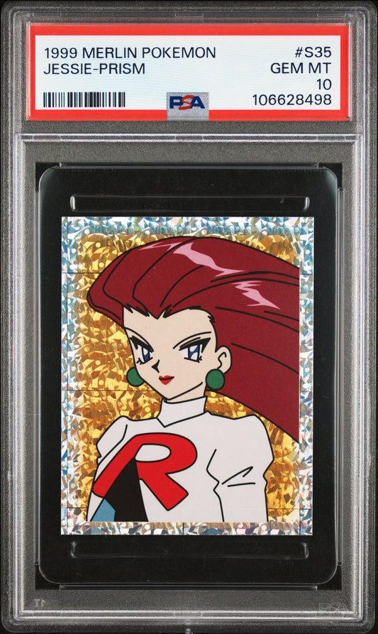 front of 1999 MERLIN POKEMON #S35 JESSIE-PRISM PSA 10 #106628498